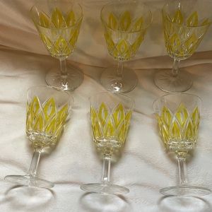 Reims French Harlequin footed crystal wine glasses